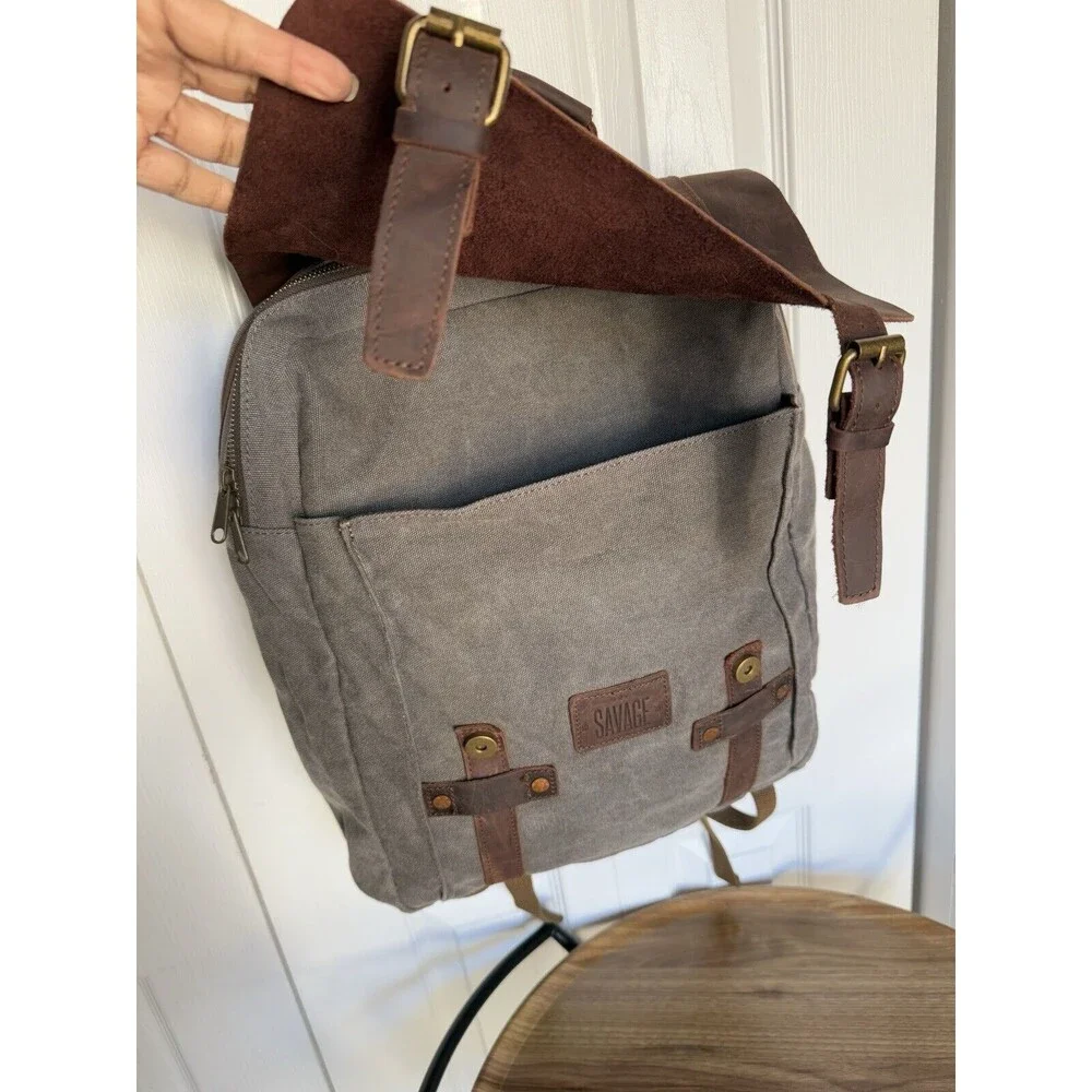 Rugged canvas hipster adventure backpack - Picture 12 of 16